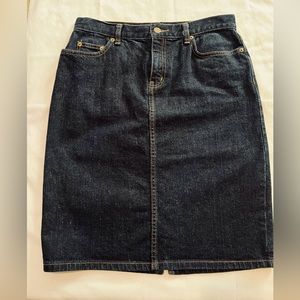 Vintage LRL Lauren Jeans Co Ralph Lauren Jean Denim Blue Knee Jean Skirt Size 6